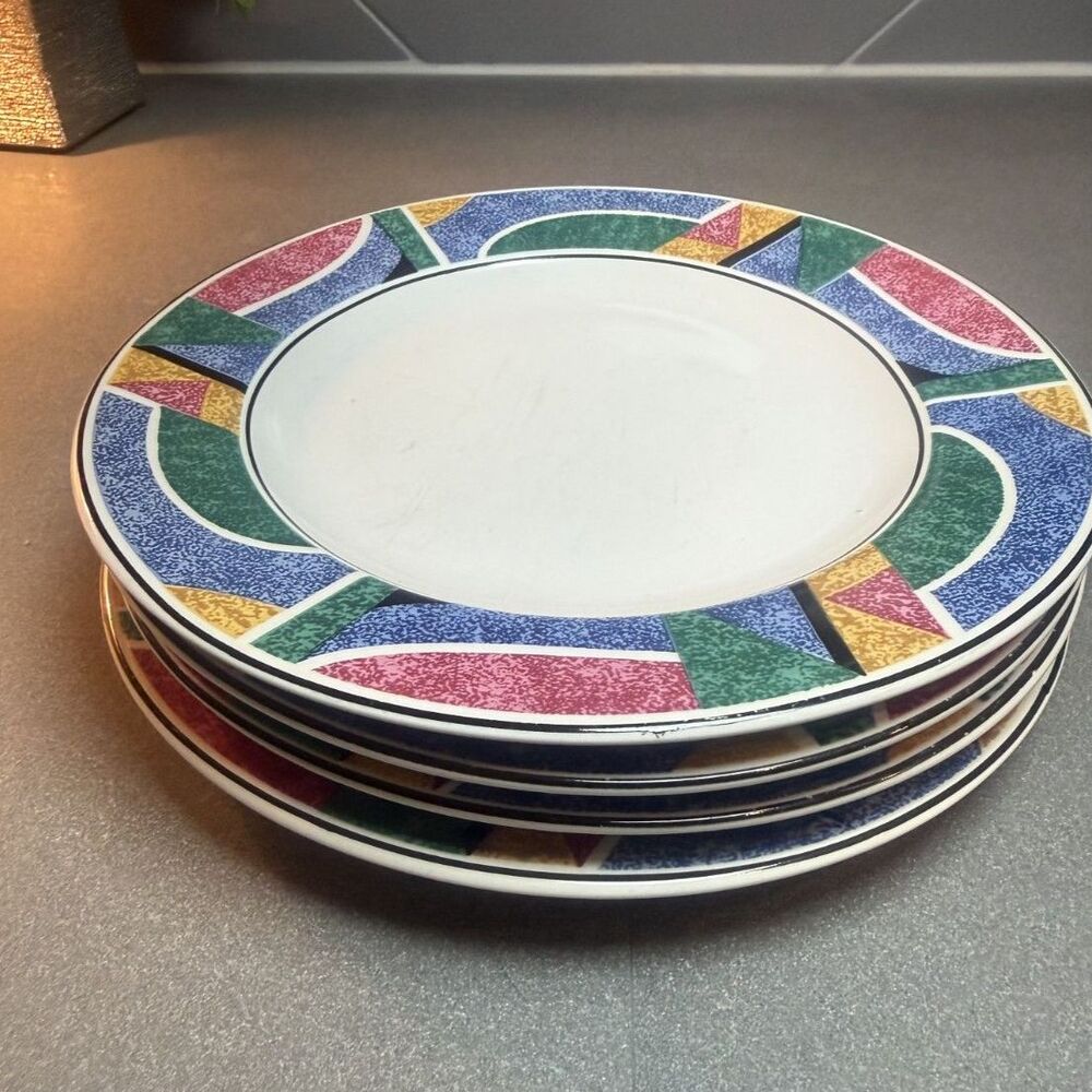 Vintage 1991 Sango Flair Joan Luntz Salad Plates, Set of 4